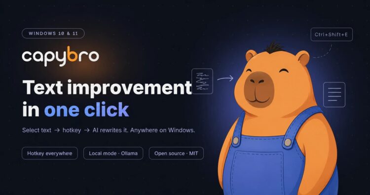 CapyBro: український AI-хоткей перетворює Windows на текстову лабораторію — без браузера й без підписок